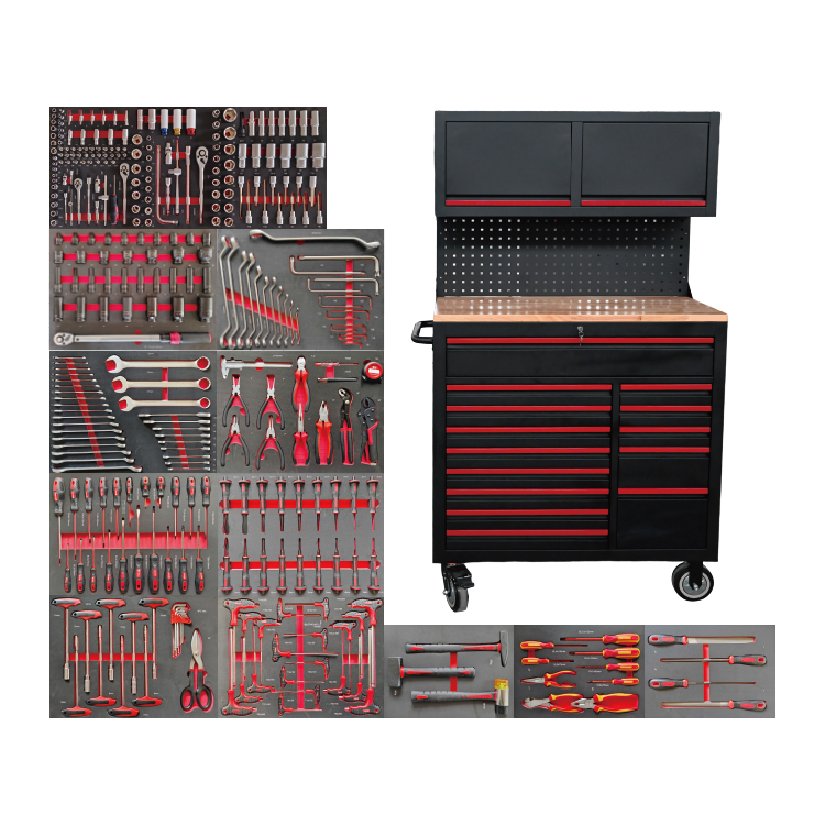 719522 PHIXWELL Multifunksjonell 14 skuffer Tool Workstation med hengende skap