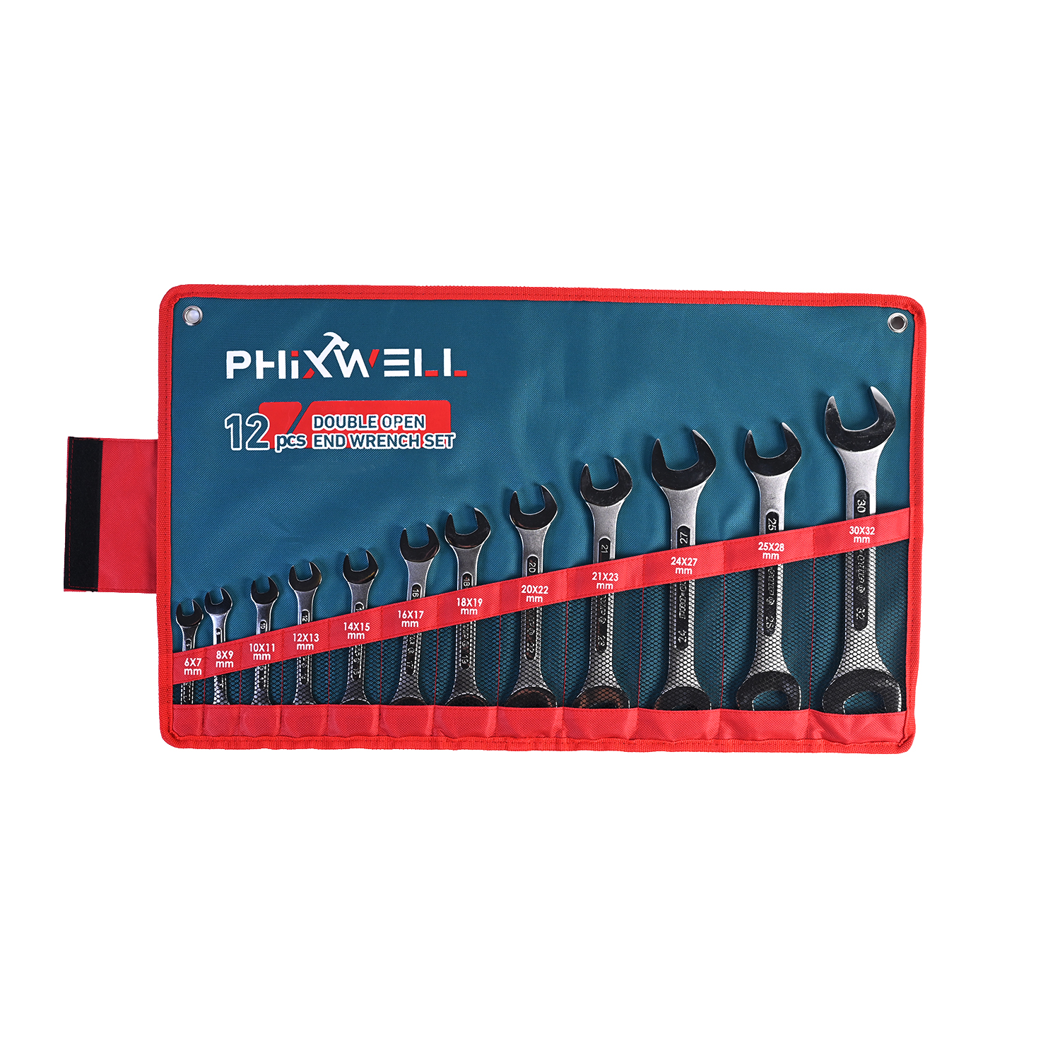 717534 PHIXWELL 12 STK dobbelthodet ribbet skiftenøkkelsett